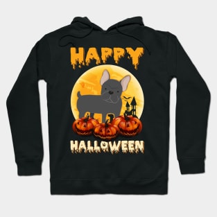 French Bulldog Dog Scary Pumpkin Moon Halloween Hoodie